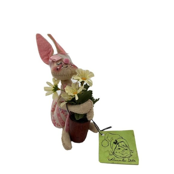 Annalee Easter Bunny Rabbit with Daisies Dress About 12" Tall Tags 1981 EUC - Picture 1 of 9